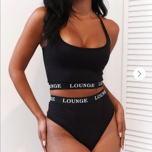 Bamboo Basic Bralette & Thong/Briefs Set BLACK SMALL